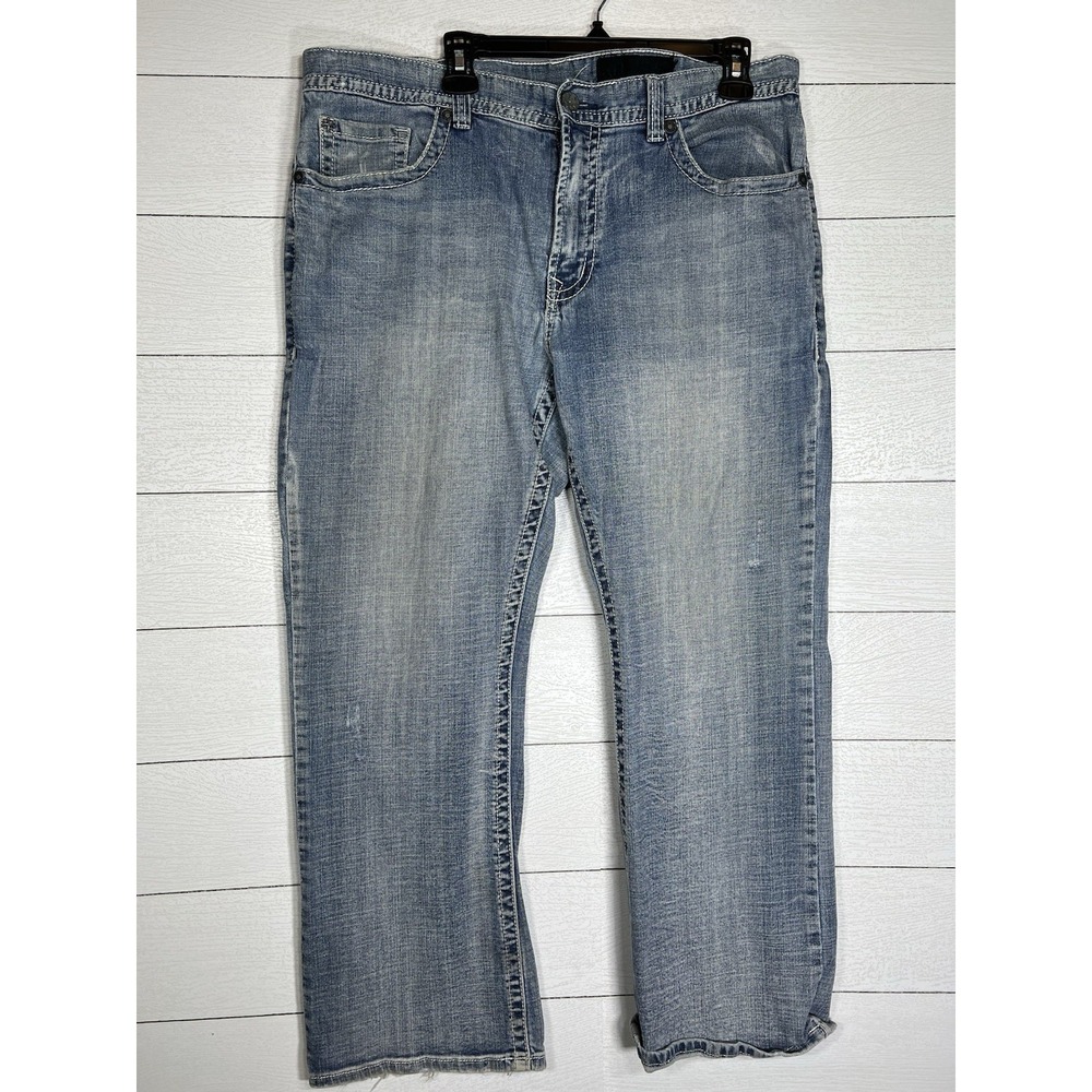 Axel Mens Blue Jeans Size 38x30 MODIFIED TO 38x27 Work Biker